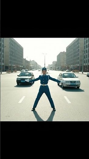 North Korean Traffic Warden in Pyongyang: Precision in Motion #northkorea #pyongyang #trafficwarden