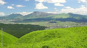 北外輪山からみえる阿蘇五岳
