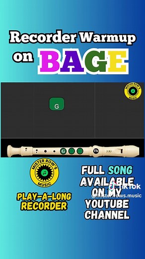 Recorder Warmup: Notes BAGE for Kids