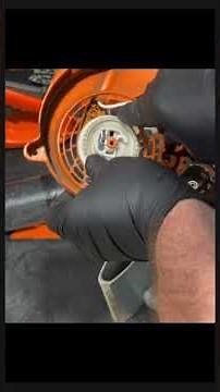 Pull cord replacement on a Stihl BG 50 blower. How to fix in a few minutes without taking it apart.