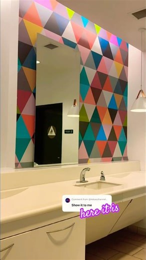 Colorful Triangle Mosaic Outside the Family Restroom | Shops at Santa Anita, Arcadia, California USA