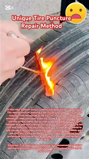 Unique Tire Puncture Repair Method