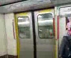 Train leaving Central MTR Station