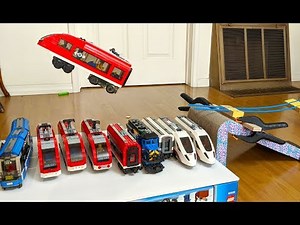 Lego train on a trampoline