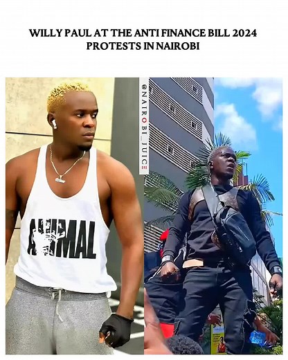Willy Paul at the Anti finance bill 2024 protests in Nairobi 🎥: Hon. Titus Mutua @NAIROBI_JUICE @NAIROBI_JUICE @NAIROBI_JUICE #nairobijuice #nairobitiktokers #tiktokkenya #occupyparliament #RejectFinanceBill2024 #viralkenya #kenyans #willypaul