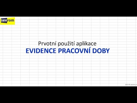 Evidence pracovní doby v Excelu - návod k použití