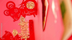 different Chinese New Year 2020 symbol of the rats and kids please rotate the footage at 90 degrees clockwise to get a vertical composition