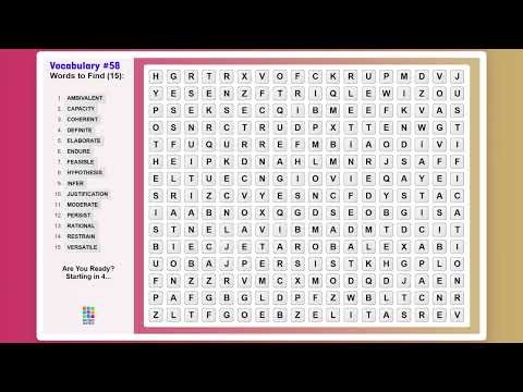 Word Search Game Challenge 58: Can You Find All 15 Before I Do? - Word Matrix