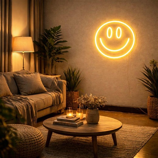 Smiley Face Neon Sign for Kids Room | Nursery Night Light Wall Decor | Baby Shower Gift | Yellow LED Smiley Light Cute Nursery Wall Light - Etsy