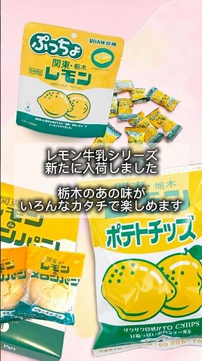 栃木名物レモン牛乳シリーズ新入荷！ポテトチップ・ぷっちょ・メロンパン紹介🍋｜日光・宇都宮お土産