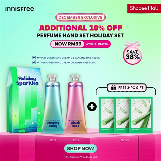 🎄INNISFREE HOLIDAY SETS X SHOPEE 🎄 🎉Enjoy Exclusive Holiday Deals with additional savings ! We are excited to announce our exclusive limited edtion Holiday Set! Perfect for this gifting season 🎅 ✨ Exclusive Sets: Limited edtion holiday sets 🎁 ✨Massive Savings: Up to 47% OFF 🔥 ✨Additional gifts 🛒 Head over to the INNISFREE Shopee Official Store now and add these exclusive sets to your cart before they sell out! 🛒💨 *T&Cs Apply. While stocks last. | INNISFREE Malaysia
