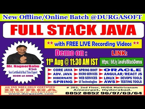 Full Stack Java Offline/Online Training @ DURGASOFT