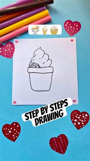 How to Draw an Ice Cream Cup for Kids #stepbystepdrawing #kidsart #easydrawing