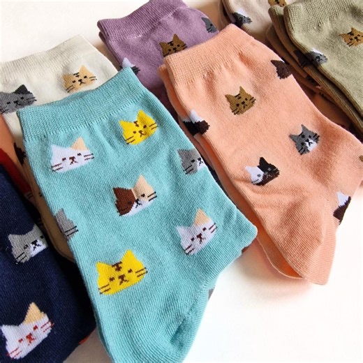 Cat Lover Socks, Cotton Blend, Ladies UK 3-6 - Etsy UK