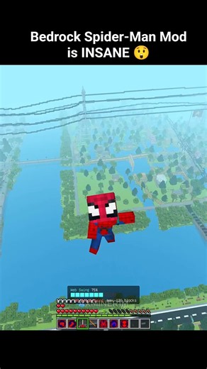 Minecraft Bedrock Spider-Man Mod Is INSANE 😲 #minecraft #minecraftshorts #spiderman