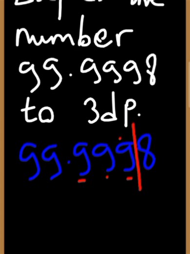 Rounding 99.9998 to 3 decimal places 🤯 Look at the 4th decimal → it’s an 8, so we round UP! Final answer: 100.000 ✅ #math #MathTok #MathExplained #QuickMath #approximation