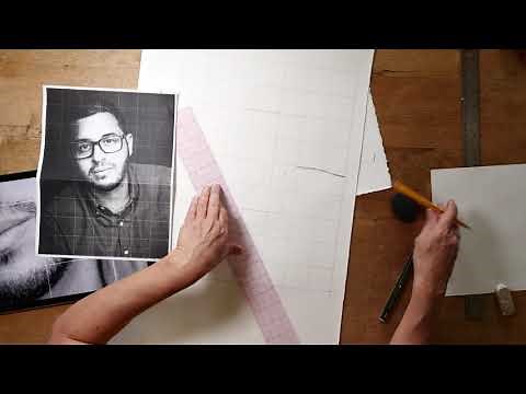 Grid drawing (Chuck Close technique)