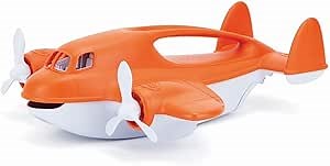 Green Toys Fire Plane - Pretend Play, Motor Skills, Kids Bath Toy Vehicle. No BPA, phthalates, PVC. Dishwasher Safe, Recycled Plastic, Made in USA.