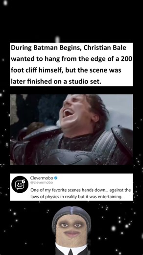 Christian Bale wanted to perform this 200 foot cliff stunt himself in Batman Begins #batman