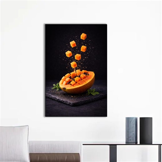 Papaya Wall Art Print – Fruit Photography Poster – Modern Kitchen Wall Decor - Etsy