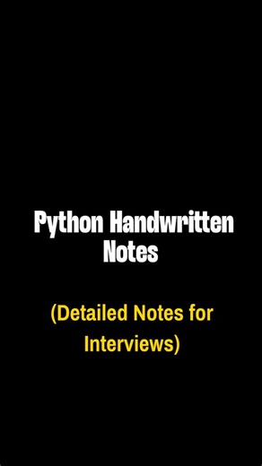 Ajay Yadav | Data Analyst on Instagram: "If You’re Learning Python, Don’t Skip This Reel ⚠️ Learning Python but getting stuck every time? 😵‍💫 These handwritten notes break Python down into simple, clean, and exam-friendly concepts ✍️🐍 Perfect for: ✔️ Beginners ✔️ Data Analysts ✔️ Interview prep ✔️ Quick revision 📥 Want the COMPLETE PDF? 👉 Follow me 👉 Comment “PYTHON” below 👉 I’ll send the full notes straight to your DM 🚀 💡 Pro Tip: Save this reel — your future self will thank you 😉 #py