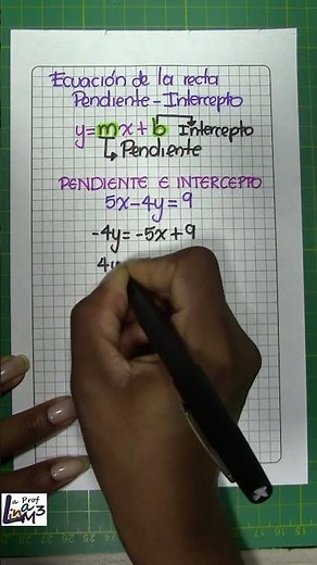 Slope and y-intercept 5x-4y=9 | Prof. Lina M3