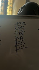 The image shows a prime factorization of 7744. Please provide t... | Filo