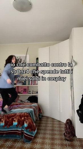 Playful Toy Sword Fight in Anime-inspired Bedroom