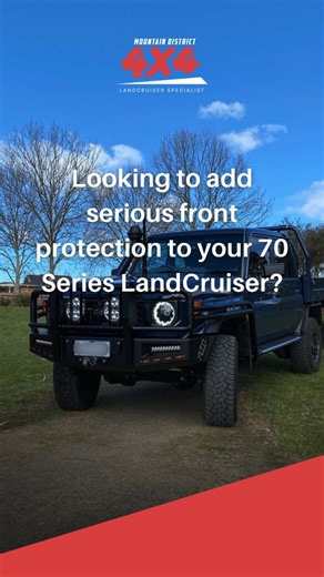 Mountain District 4x4 on Instagram: "🔥 Looking to add serious front protection to your 70 Series LandCruiser? Check out this recent VDJ79 we toughened up at Mountain District 4x4 ✅ ATD Customs Bull Bar with Side Rails ✅ Bushranger COVERT Winch ✅ Ultra Vision NITRO 140 Maxx Driving Lights ✅ Saber Winch Shackle Pro ✅ GME AE704B UHF Radome Antenna This Cruiser now looks 🔥 🔥 🔥 while being ready to handle whatever the Aussie outback throws at it. 👉 Give Mountain District 4x4 a call today and let