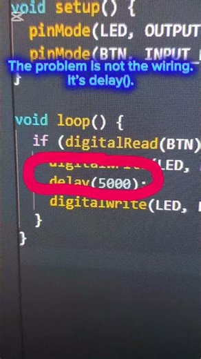 This delay() makes the led react late! #arduino #nano #code #issues