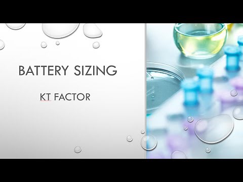 KT FACTOR# BATTERY SIZING# IEEE 485# LEAD ACID BATTERY SIZING# BATTERIES