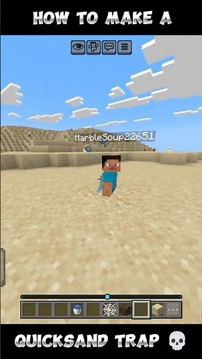 easy quicksand trap in desert 💀 #minecraft #gaming #minecraftshorts #easytrap