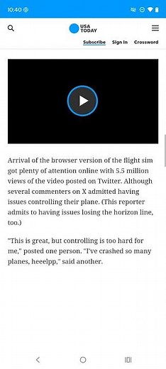 Google has a free flight simulator you can pilot from USAtoday.com