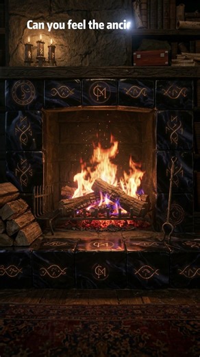 Magical Fireplace Ambience 🦉✨ | 4K Wizard's Library #shorts #fireplace #asmr