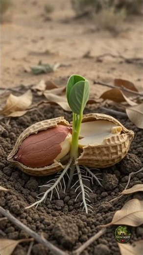 Peanut Life Cycle Explained in 10 Seconds #peanut #peanuts #plantgrowth #timelapse #aivideo #nature