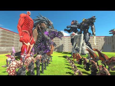 Team Muto Prime + Mecha King Titan + Colossal Titan vs. Gipsy Danger + Obsidian Fury + Cloverfield