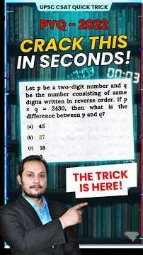 UPSC CSAT PYQ THEME TRICKS #iasprelims2026 #csat