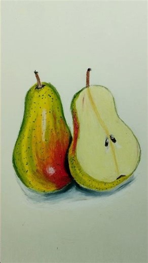 How to Draw Pears with Oil Pastel | Easy Drawing | #drawing #art #trendingshorts