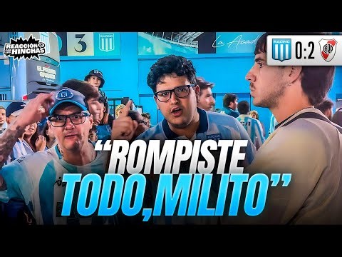 REACCIÓN CON LOS HINCHAS / RACING 0-2 RIVER