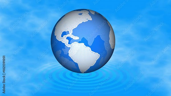 Digital world Globe animation, Globe digital background. pink and white color 3d rotated earth technology news background animated.