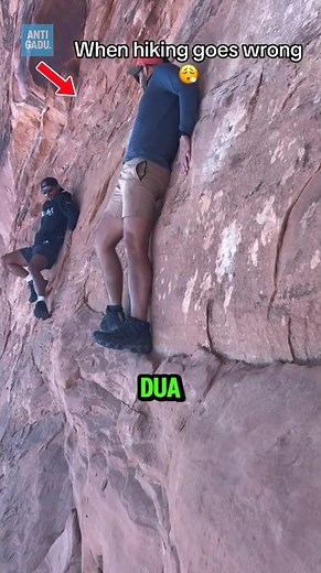 This Man Got Stuck on a Steep Cliff While Hiking‼️😯#viralvideo #shorts