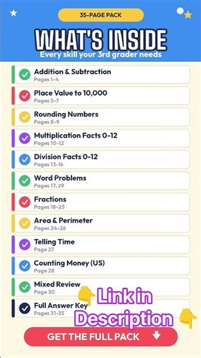 Grade 3 Math Worksheets | Printable Math Practice for Kids | ElementaryMath | ThirdGradeMath