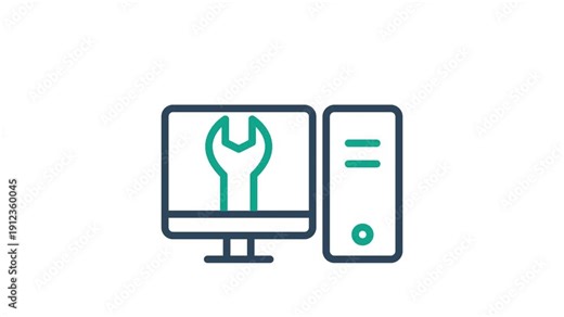 Maintenance icon animation. animation icon related to IT support. Suitable for site web, app, UI, user interfaces, provide visual feedback and more. Alpha channel