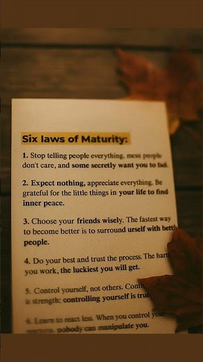 Six Laws of Maturity You Must Learn Early | Life Lessons That Will Change You Forever