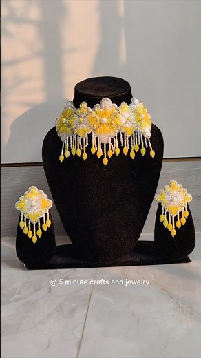 Haldi jewellery set😍 | Necklace making | handmade necklace #diy #handmade #jewellery #jewelry #haldi