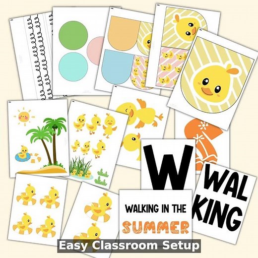 hello_summer_duck_bulletin_board_editable_name_tags_decor