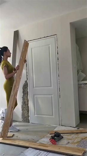 WPC wall panel installation#wpcwallpanel #wpc #sourcefactory #homedecor #diy