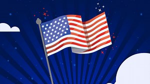 Motion Graphic of American flag waving in the sky | Free Stock Video Footage