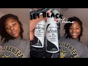 Dyeing my locs Jet Black 🖤 | Adore 121 semi-permanent