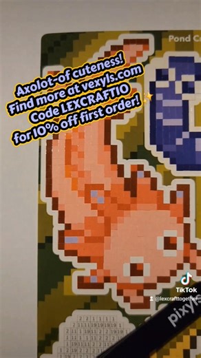 Quick Peak! Pixyls - Pond Critters - Axolotl #shorts #pixel #art #craft #pixyls #stickerbynumber